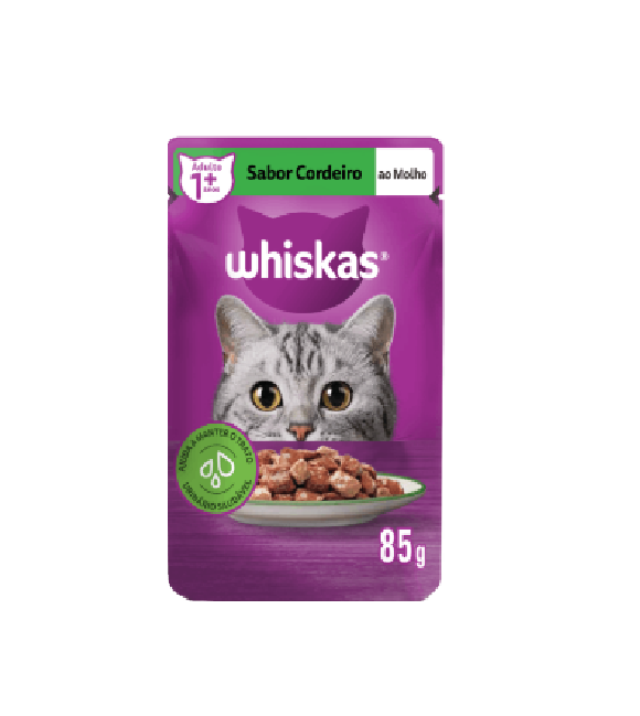 ALIM P/GATOS WHISKAS PF 85G CORDEIRO